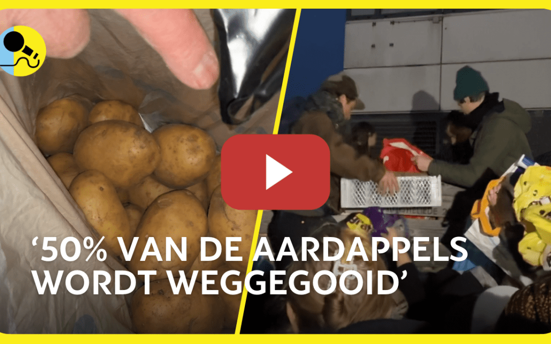 Aardappels uitdelen op het Buikslotermeerplein